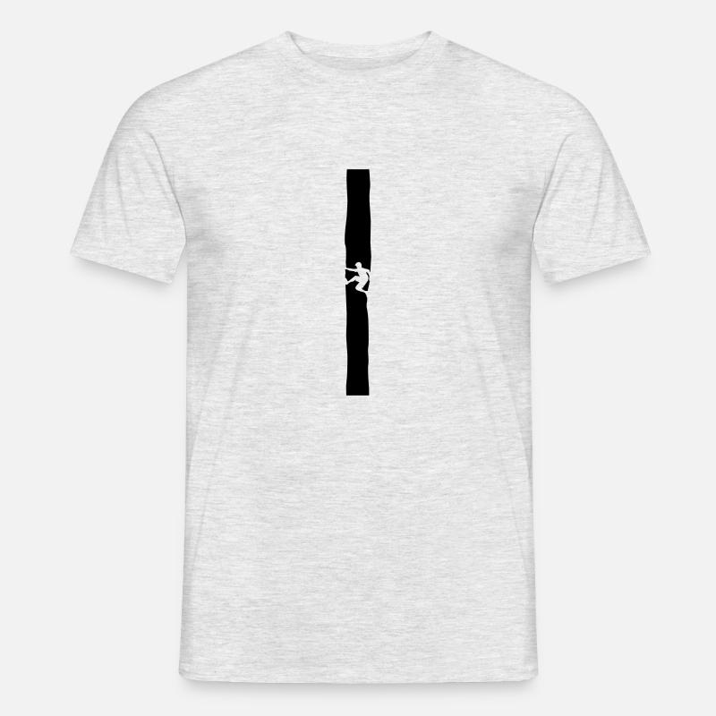 Kletterer im Kamin - Männer T-Shirt - Grau meliert
