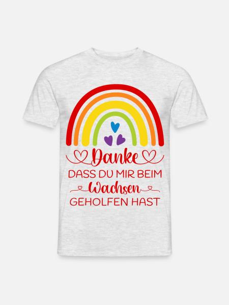 Boho Regenbogen bunt Danke sagen Kita Kindergarten - Männer T-Shirt - Grau meliert