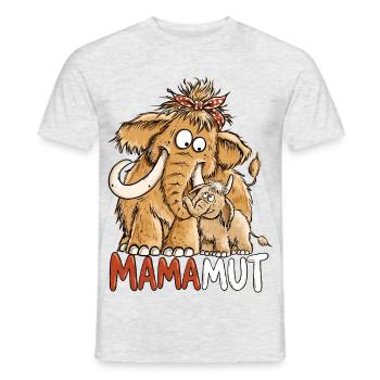 Mamamut Mammut Mama | Lustiges Mama Geschenk - Männer T-Shirt - Grau meliert - Vorne - AI Model Male 178 dark (178cm)