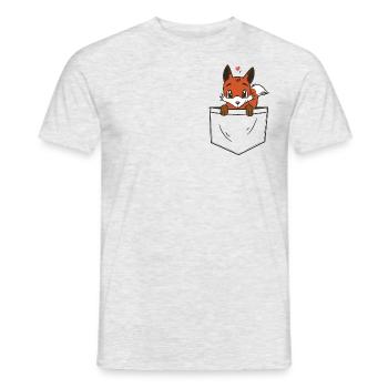 Sweet fox - breast pocket - Fox pocket - Men's T-Shirt - heather grey - Front - AI Model Male 178 dark (178cm)