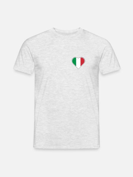 Mein Herz schlägt für Italien - Männer T-Shirt - Grau meliert