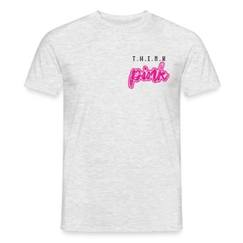 Think Pink! - Men's T-Shirt - heather grey - Front - AI Model Male 178 dark (178cm)