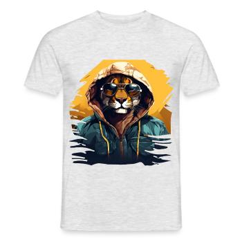 Klima in der Mountain Lion Street | -Liebhaber - Männer T-Shirt - Grau meliert - Vorne - AI Model Male 178 dark (178cm)