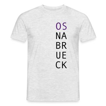 Osnabrück --- Souvenir / Design Geschenkidee - Männer T-Shirt - Grau meliert - Vorne - AI Model Male 178 dark (178cm)