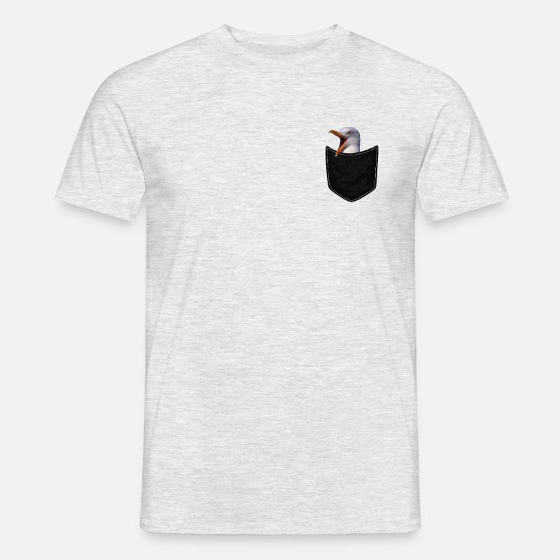 Meer und Möwe - Männer T-Shirt - Grau meliert