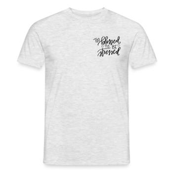 Trop béni pour être stressé - T-shirt homme - gris chiné - Devant - AI Model Male 178 dark (178cm)