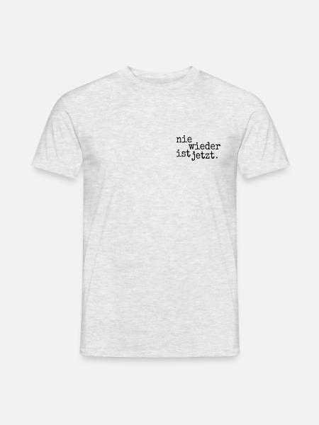 #niewiederistjetzt | nie wieder ist jetzt - Männer T-Shirt - Grau meliert