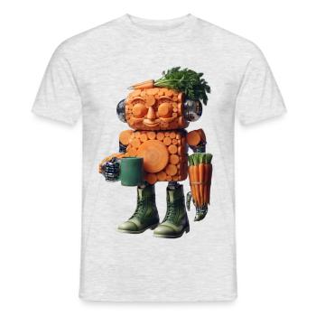 Green Carrot Robot - Men's T-Shirt - heather grey - Front - AI Model Male 178 dark (178cm)