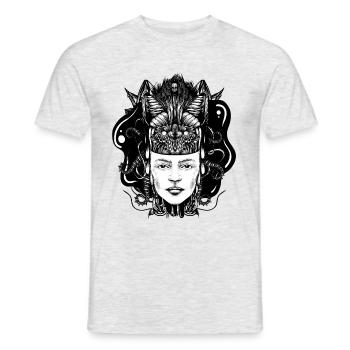 fille loup - T-shirt homme - gris chiné - Devant - AI Model Male 178 dark (178cm)
