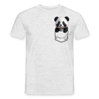 Baby Panda Brusttsche Schwarz - Männer T-Shirt - Grau meliert - Vorne - AI Model Male 178 dark (178cm)