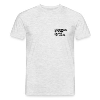 My name is rabbit - I don't know anything - Men's T-Shirt - heather grey - Front - AI Model Male 178 dark (178cm)
