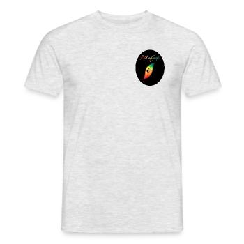 Logo bunt klein - Männer T-Shirt - Grau meliert - Vorne - AI Model Male 178 dark (178cm)