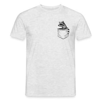 Petit raton laveur décontracté Raton laveur dans votre sac - T-shirt homme - gris chiné - Devant - AI Model Male 178 dark (178cm)