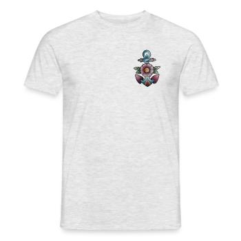 Ancre de tatouage traditionnelle - T-shirt homme - gris chiné - Devant - AI Model Male 178 dark (178cm)