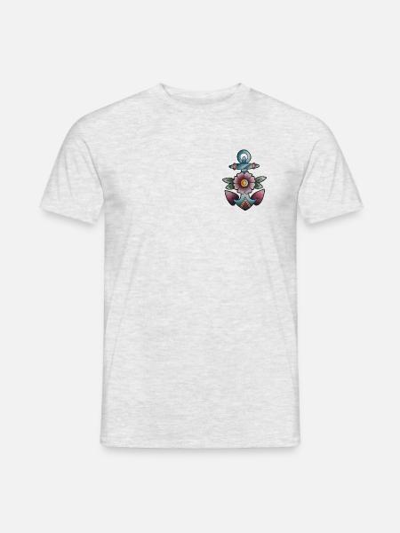 Ancre de tatouage traditionnelle - T-shirt homme - gris chiné