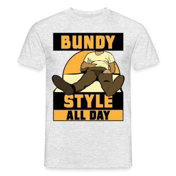 Hands in pants - all day bundy style - Men's T-Shirt - heather grey - Front - AI Model Male 178 dark (178cm)