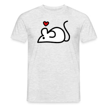 a white mouse with a heart - Men's T-Shirt - heather grey - Front - AI Model Male 178 dark (178cm)