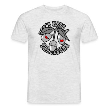 Let's make a threesome with olive fruits - Men's T-Shirt - heather grey - Front - AI Model Male 178 dark (178cm)