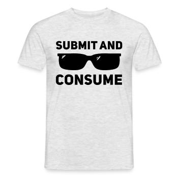 Subjuguer et consommer - T-shirt homme - gris chiné - Devant - AI Model Male 178 dark (178cm)