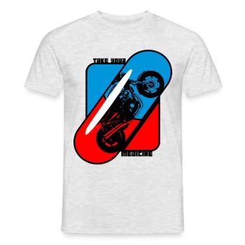Nehmen Sie Ihre Medizin Pille naked bike Motorrad - Männer T-Shirt - Grau meliert - Vorne - AI Model Male 178 dark (178cm)