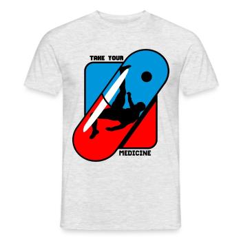 Prenez Votre Médicament - Pilule - Football - T-shirt homme - gris chiné - Devant - AI Model Male 178 dark (178cm)