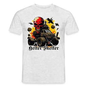 Monster truck avec crâne et plein de destruction - T-shirt homme - gris chiné - Devant - AI Model Male 178 dark (178cm)