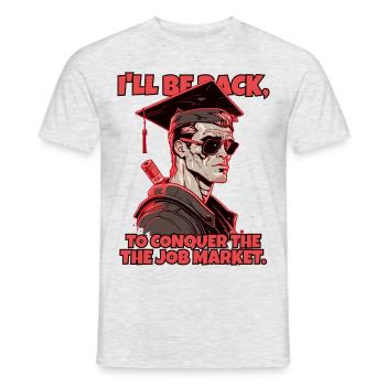 Cyborg robot with high school diploma - Men's T-Shirt - heather grey - Front - AI Model Male 178 dark (178cm)