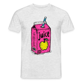 Knalliger Apfelsaft – Eine Packung Pop Art Saft - Männer T-Shirt - Grau meliert - Vorne - AI Model Male 178 dark (178cm)