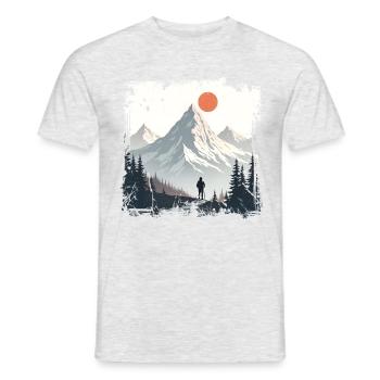 Wanderer in den Bergen Ich Liebe Wandern Und Natur - Männer T-Shirt - Grau meliert - Vorne - AI Model Male 178 dark (178cm)