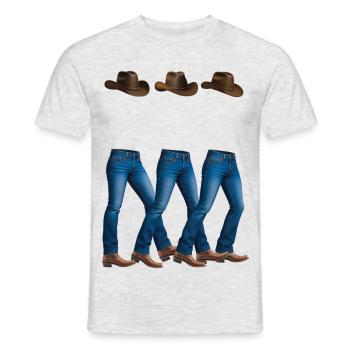 INVISIBLE COWBOY - nice people - Men's T-Shirt - heather grey - Front - AI Model Male 178 dark (178cm)