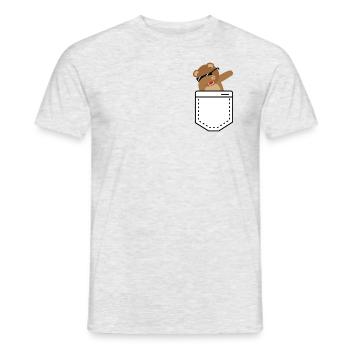 Dabbing bear in your pocket - Men's T-Shirt - heather grey - Front - AI Model Male 178 dark (178cm)