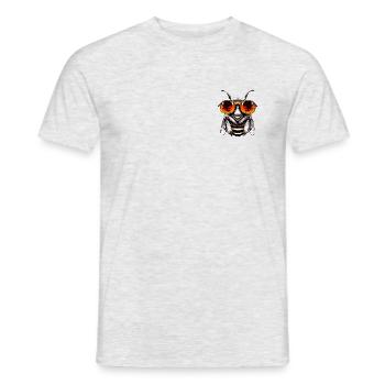 abeille fraîche avec lunettes, guêpe, bourdon - T-shirt homme - gris chiné - Devant - AI Model Male 178 dark (178cm)