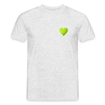 Tennis Herz I Love Tennis - Männer T-Shirt - Grau meliert - Vorne - AI Model Male 178 dark (178cm)