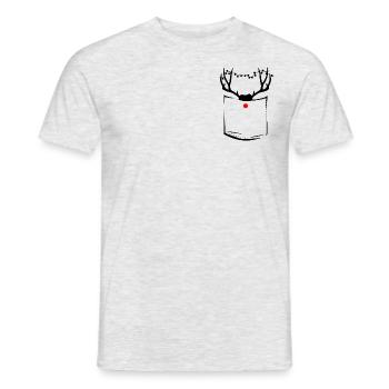 rentier Rudolf || Christmas - Men's T-Shirt - heather grey - Front - AI Model Male 178 dark (178cm)