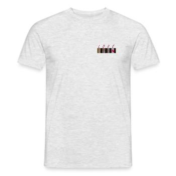 Lettres d’amour et symbole cœur - T-shirt homme - gris chiné - Devant - AI Model Male 178 dark (178cm)