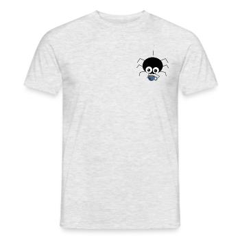 Spinne mit Kaffee - süße Geschenkidee - Männer T-Shirt - Grau meliert - Vorne - AI Model Male 178 dark (178cm)