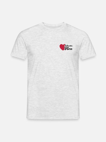 Herz Schwester Design mit Liebe - Männer T-Shirt - Grau meliert