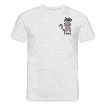 Swag Cat - T-shirt homme - gris chiné - Devant - AI Model Male 178 dark (178cm)