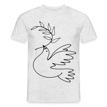 Colombe de la Paix - T-shirt homme - gris chiné - Devant - AI Model Male 178 dark (178cm)