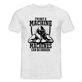 I'm not a machine, machines are broken - Men's T-Shirt - heather grey - Front - AI Model Male 178 dark (178cm)