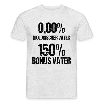 Bonus Vater Papa Papi Stiefvater Vatertag Geschenk - Männer T-Shirt - Grau meliert - Vorne - AI Model Male 178 dark (178cm)