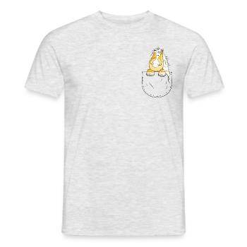 Haflinger In Der Brusttasche I Pferd Pocket - Männer T-Shirt - Grau meliert - Vorne - AI Model Male 178 dark (178cm)