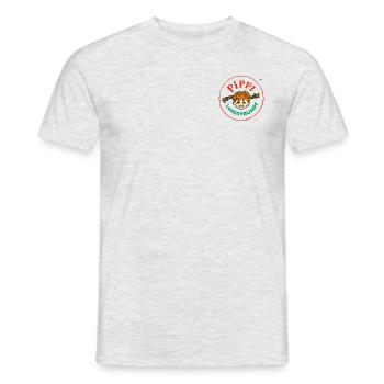 Pippi Langstrumpf Rundes Logo - Männer T-Shirt - Grau meliert - Vorne - AI Model Male 178 dark (178cm)