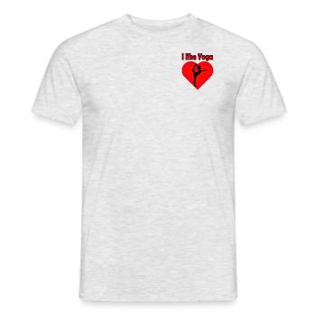 Ein Herz für Yoga Figur-Natarajasana - der Tänzer - Männer T-Shirt - Grau meliert - Vorne - AI Model Male 178 dark (178cm)