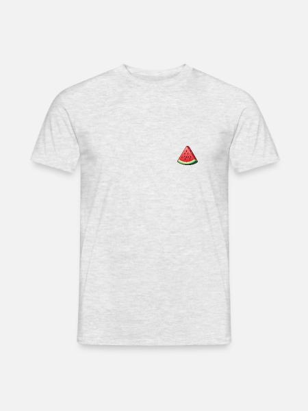 Melone Melon Obst Frucht Früchte Zeichnung - Männer T-Shirt - Grau meliert