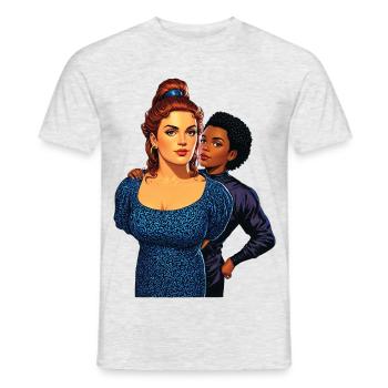 UNDER ARREST - nice people - Men's T-Shirt - heather grey - Front - AI Model Male 178 dark (178cm)