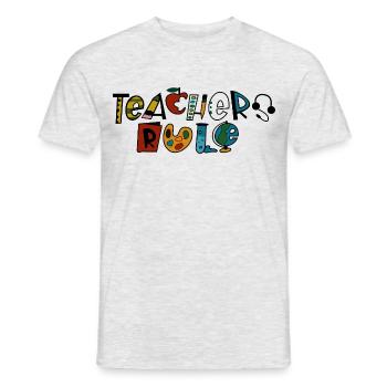 Lehrer-Regel - Männer T-Shirt - Grau meliert - Vorne - AI Model Male 178 dark (178cm)