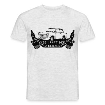  601 2Kerzen - Männer T-Shirt - Grau meliert - Vorne - AI Model Male 178 dark (178cm)