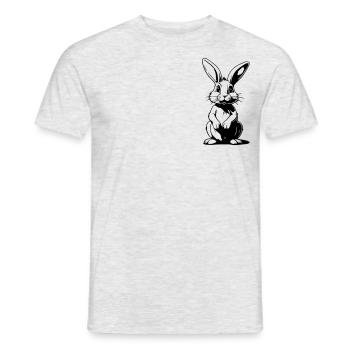 Funny Comic Bunny - Conception de dessin animé mignon - T-shirt homme - gris chiné - Devant - AI Model Male 178 dark (178cm)