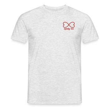 Infinity Love - Unendliche Liebe red - Männer T-Shirt - Grau meliert - Vorne - AI Model Male 178 dark (178cm)